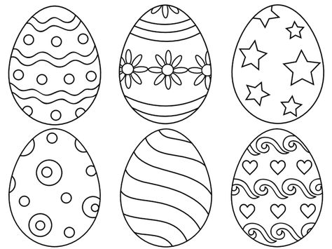 271 Free and Printable Easter Egg Coloring Pages: Easter Egg Coloring Pages at First Palette Easter Egg Pictures, Easter Coloring Pages Printable, Simple Easter Eggs, Easter Egg Printable, Easter Egg Template, Egg Template, Easter Egg Coloring, Egg Coloring Page, Egg Pictures