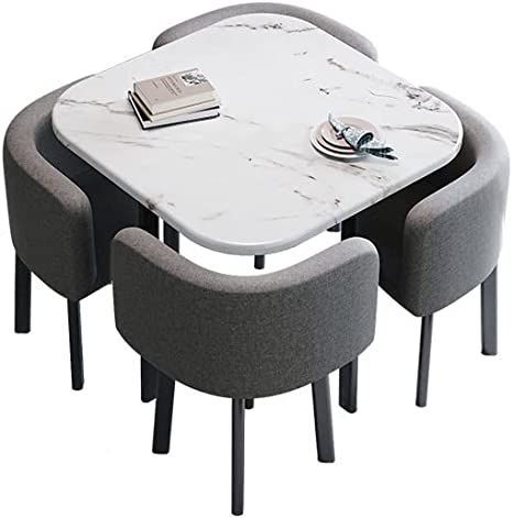 4 Person Dining Table Small Spaces, Round Table Bedroom, Table Chairs Design, Dining Table Small Space, Small Dining Table Set, Small Dining Sets, Compact Dining Table, Burger Shop, Small Table And Chairs