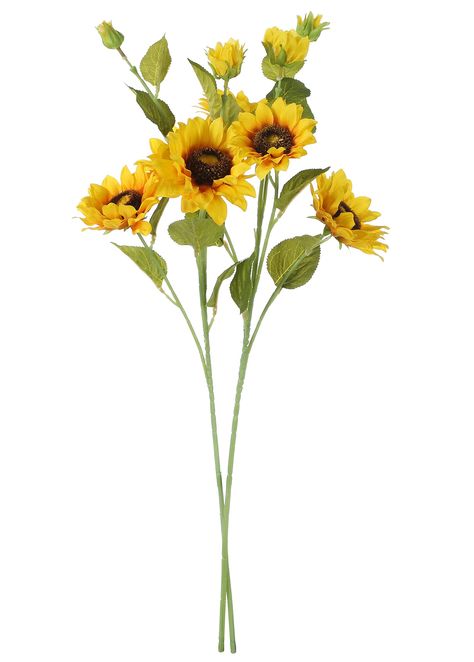 PRICES MAY VARY. Package: 2 PCS of long stem artificial sunflowers Size: Total tall approx 66cm/26",1 bouquet with 5 stems,each stems has 1 vivid sunflower head with diameter are respectively 12cm/4.7",9cm/3.5" ,3.5cm/1.4",2cm/0.8". Material: Sunflowers and leaves are made of fabric, and the stems are made of steel wire covered with plastic which makes it easy to bend or shape the way you like.The artificial flowers are made of healthy and environmental materials. Decoration Flowers: Realistic f Sunflowers Arrangements, Artificial Sunflowers, Tables Centerpieces, Sunflower Head, Sunflower Arrangements, Office Tables, Home Wedding Party, Table Centerpiece Decorations, Wire Cover