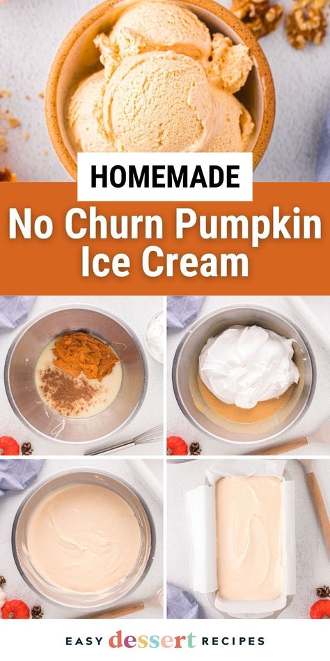 This Homemade No Churn Pumpkin Ice Cream is the perfect dessert for pumpkin spice lovers. Easy to make and full of fall flavors! Perfect for fall gatherings and special occasions like Halloween and Thanksgiving. Find the full recipe on our site. No Churn Pumpkin Ice Cream, Thanksgiving Ice Cream, Pumpkin Ice Cream Recipe, Pumpkin Spice Ice Cream, Pumpkin Food, Pumpkin Ice Cream, Easy Dessert Recipes, Ice Cream Mixture, Thanksgiving 2024