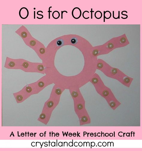 letter of the week o is for octopus craft #crystalandcomp O Is For Octopus, Octopus Craft, Zoo Phonics, Preschool Letter Crafts, Octopus Crafts, Abc Crafts, Alphabet Letter Crafts, Preschool Projects, Bug Crafts