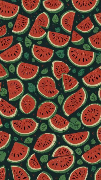 A pattern featuring cute illustrations of watermelons, tile, line arts, flat vectors Cute Summer iPhone Wallpapers. Watermelon Wallpaper Iphone, Iphone Wallpaper 1080p, Tile Illustration, Iphone Wallpaper High Quality, Summer Iphone Wallpaper, Watermelon Background, Watermelon Wallpaper, Cool Backgrounds For Iphone, Watermelon Art