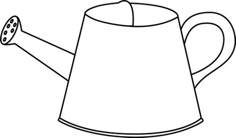 Black and White Watering Can Clip Art - Black and White Watering Can Image Watering Can Art Preschool, Watering Can Drawing, Watering Can Template Free Printable, Watering Can Sketch, Watering Can Doodle, Watering Can Printable, Watering Can Coloring Page, Watering Can Clipart, Watering Can Clipart Black And White