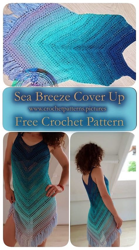 Summer Crochet Dress | Free Pattern | Sea Breeze Cover Up | Free Crochet Patterns Crochet Womens Dress Free Pattern, Crochet Swimsuit Cover Up, Crochet Summer Tops Free Patterns Plus Size, Crochet Sundress Free Pattern, Crochet Coverup Pattern Free, Crochet Swim Cover Up Pattern Free, Crochet Swim Cover Up Pattern, Crochet Swim Cover Up, Crochet Beach Dress Pattern Free