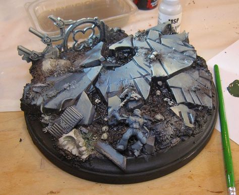 40k Base Ideas, 40k Bases, Warhammer Board, Warhammer Bases, Miniature Basing, Warhammer Terrain, Diorama Ideas, Miniature Bases, Warhammer Figures