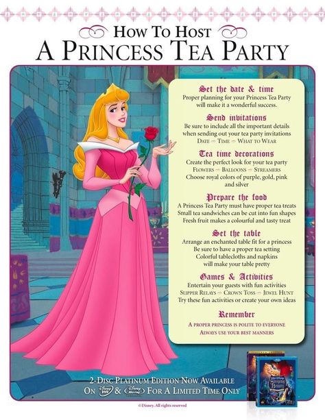 Princess Aurora Party, Princess Tea Party Birthday, Sleeping Beauty Party, Frozen Party Favors, Tea Party Sandwiches, Tea Party Setting, Princess Tea Party, Tea Party Invitations, Girls Tea Party