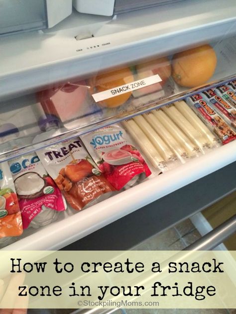 Freezer Hacks, Snack House, Snack Organizer, Freezer Organization, Fridge Storage, Organisation Hacks, Refrigerator Organization, Fridge Organization, The Krazy Coupon Lady