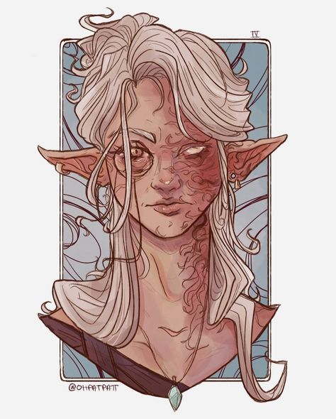 artificer Scar Reference, Dnd Elves, Dungeons And Dragons Characters, Dnd Art, Pinturas Disney, Dnd Characters, Character Portraits, A Drawing, White Hair