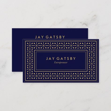 Show the world you mean business with this authentic Art Deco design. Based on the timeless classic gold on blue look this card will stand out among your competition.  #businesscards  #artdeco  #vintage  #business Art Deco Business Card, Buisness Cards, Authentic Art, Vintage Business, Art Deco Art, 22nd Birthday, Deco Art, 1920s Art Deco, Classic Gold