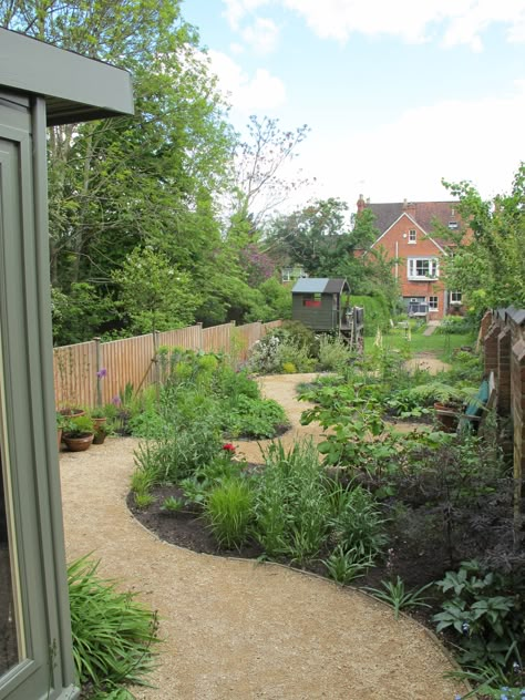 Winding path of compacted gravel Winding Garden Pathways, Garden With Gravel Path, Gravel Path Backyard, Crushed Limestone Pathway, Winding Path Garden, Compacted Gravel Pathway, Winding Garden Path, Self Binding Gravel Garden, Self Binding Gravel Path