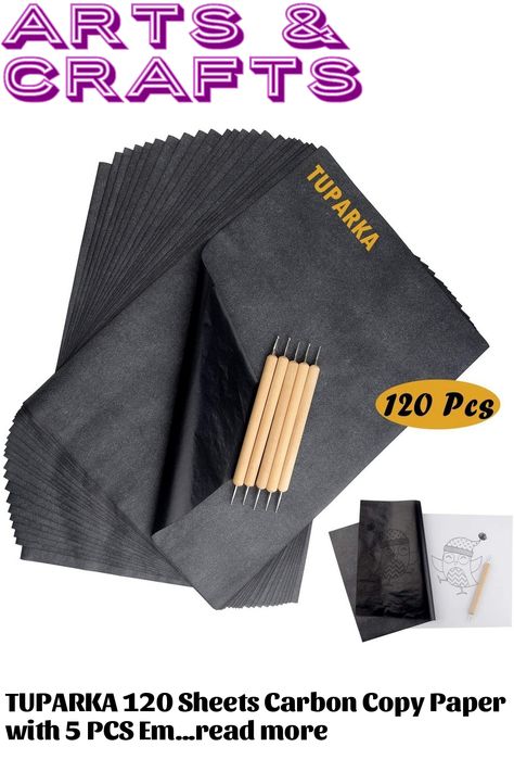 TUPARKA 120 Sheets Carbon Copy Paper with 5 PCS Embossing Stylus,Black Transfer Paper Tracing Pap... Aari Tracing Paper, Tracing Paper Book Design, Tracing Paper Design, Tracing Paper Packaging, Tracing Paper Sketchbook, Carbon Copy, Tracing Paper, Copy Paper, Amazon Art