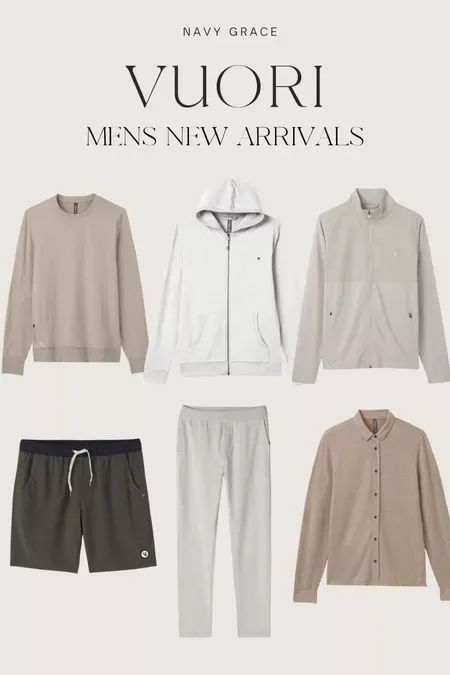 Men’s new arrivals from Vuori! I love these neutral and classic styles for men's everyday outfits and workouts. Tap to shop! Vuori Mens Outfit, Vuori Mens, Activewear Outfits, Men's Activewear, Grace To You, Track Jacket, Active Wear Outfits, Mens Activewear, Track Jackets