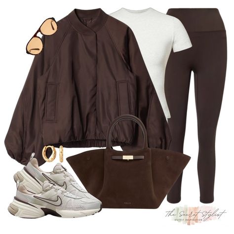 If A/W was a bag, it would be the trending brown suede ‘New York’ bag by @demellierlondon 🤎 It’s a wardrobe staple and I’ve styled it here with a casual outfit for a chic, but comfy everyday look. The chocolate brown bomber jacket is also perfect for A/W, which some classic @adanola Coffee Bean leggings and trending Nike V2K’s 😮‍💨 Adanola Coffee Bean, V2k Outfits, Chocolate Outfit Ideas, Basic Everyday Outfits, Chic Sporty Outfits, Lazy But Cute Outfit, Brown Bag Outfit, Chocolate Brown Outfit, Orlando Outfits