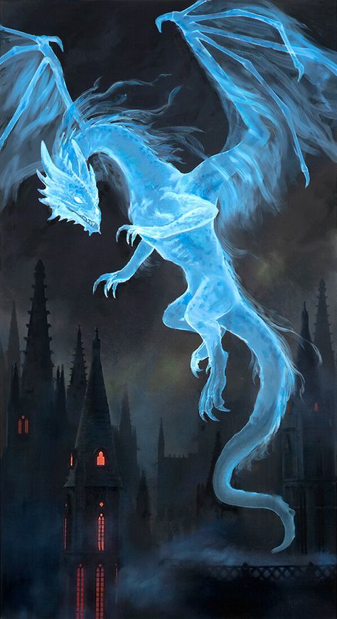 Patronus Art, Tiamat Dragon, Dragon Spirit, Elemental Dragons, Night Of The Demons, Mythical Dragons, Dragon Artwork Fantasy, Cool Dragons, Dragon Pictures