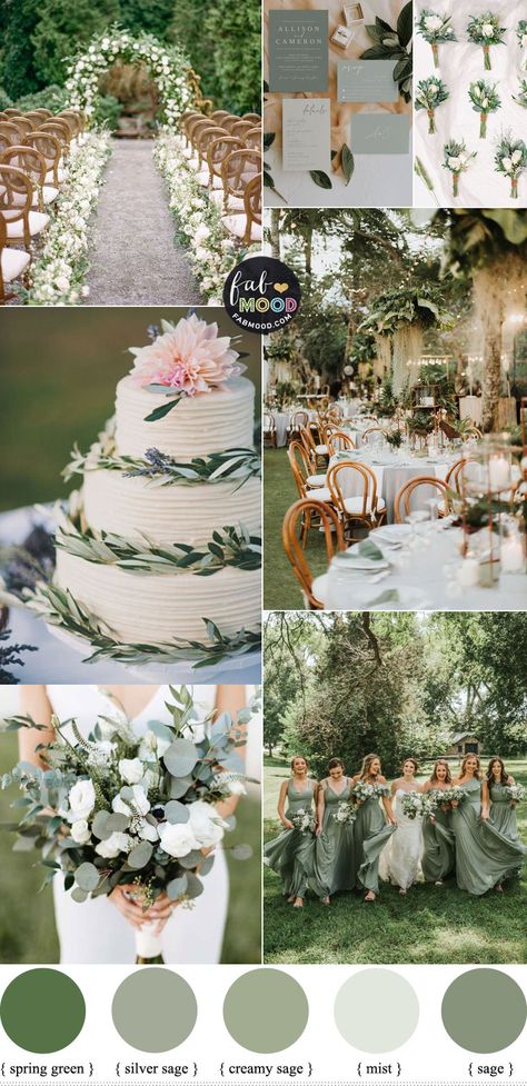 sage green wedding, sage wedding, sage green wedding ideas, sage wedding colors, sage wedding theme, spring wedding, spring wedding colors Grooms Outfit Wedding Sage Green, Sage Green And Silver Wedding Theme, Green Tone Wedding Theme, Sage Green Summer Wedding Theme, Sage Summer Wedding Colors, Spring Wedding Colors Green, Green Colors For Wedding, Green And Cream Wedding Theme, Sage Green And Grey Wedding Theme