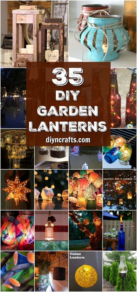 35 Luminous Garden Lantern Ideas To Brighten Up Your Outdoors Diy Outdoor Lights, Luminaria Diy, Solar Light Crafts, Garden Lantern, Lantern Ideas, Outdoor Crafts, Garden Lanterns, Diy Lanterns, Diy Outdoor Decor