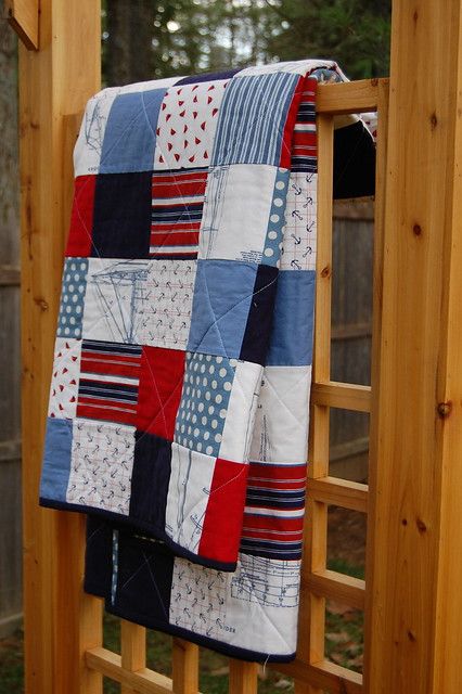 Lucas Steele, Beach Themed Quilts, Nautical Baby Quilt, Memory Blankets, Beginners Quilt, Nautical Bedding, Nautical Quilt, Bedding Twin, Two Color Quilts