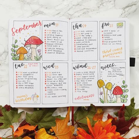 Bujo Fairy Theme, Bolt Journal, Autumn Bullet Journal, October Bujo, September Bujo, Bullet Journal September, Bujo Journal, Bullet Journel, Calendar Journal