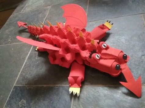 Egg Box Crafts, Egg Box Craft, Dragon Project, Dragon Box, Chinese New Year Crafts, Welsh Dragon, Egg Carton Crafts, Dragon Crafts, Fun Crafts To Do