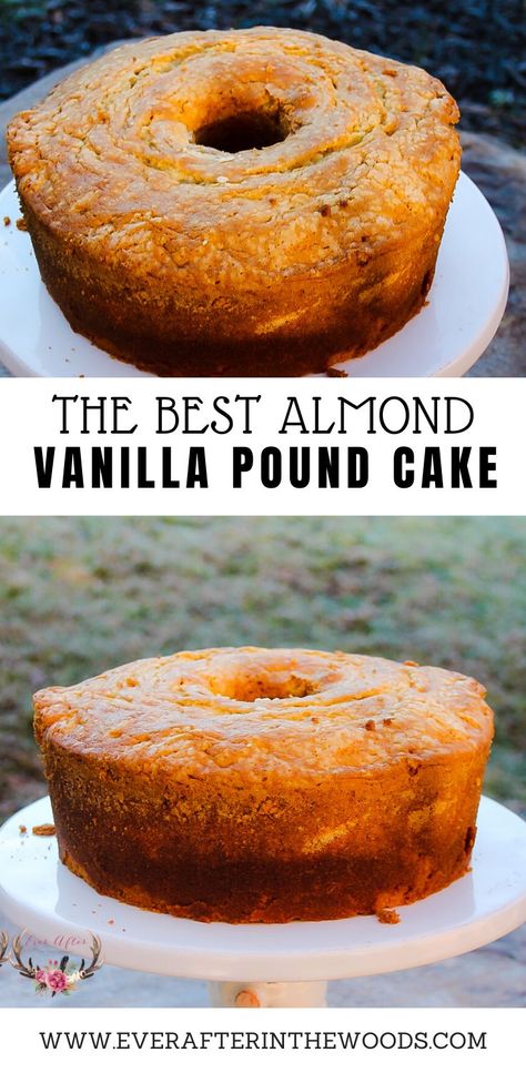 Almond Pound Cake Recipe, Vanilla Pound Cake Recipe, Almond Pound Cake, Best Pound Cake Recipe, Vanilla Pound Cake, Pound Cake Recipes Easy, Moist Pound Cake, Almond Pound Cakes, Almond Cake Recipe