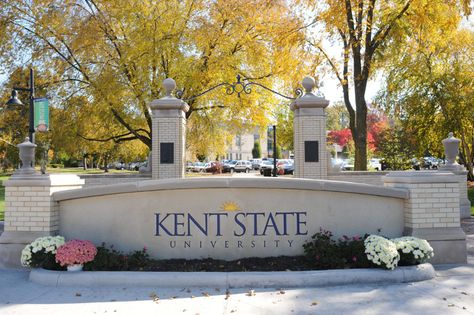 The newly reconstructed Prentice Gate greets visitors and students along the East Main Street side of the Kent campus near Rockwell Hall. Photo taken by Jeff Glidden on Oct. 21, 2009, University Tips, Kent Ohio, University Dorms, Usa University, Kent State University, Kent State, University Style, Colorado State University, Oregon Ducks Football