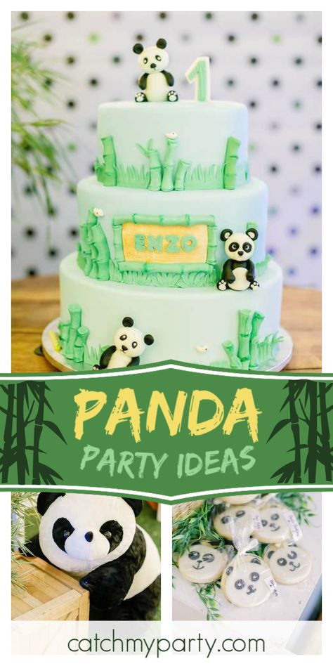 Take a look at this adorable panda-themed 1st birthday party! The birthday cake is so sweet! ee more party ideas and share yours at CatchMyParty.com #catchmyparty #partyideas #pandaparty #panda #1stbirthdayparty Panda Themed Party, Panda Theme, Panda Cake, Theme First Birthday, Boys 1st Birthday Party Ideas, Panda Birthday, Panda Party, Birthday Party Activities, Birthday Inspo