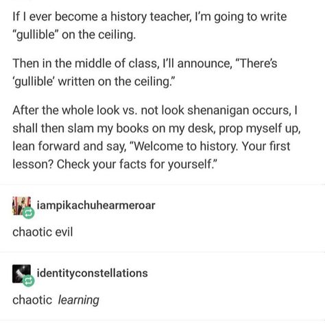 ✩ Ara ✩ on Instagram: “My history teacher is great. I finished all the work early so she let me read through the chapters on women’s rights through history and…” Teacher Memes Hilarious, History Teacher Memes, Family History Printables, Slam Book, 8th Grade History, Nasa History, History Jokes, History Teacher, Teacher Memes