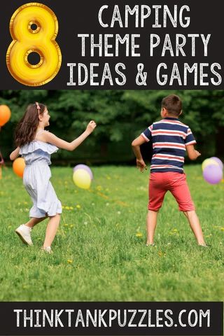 Kids Camping Theme Birthday Party Games and Ideas Campout Birthday Party Games, Camping Theme Birthday Games, Camping Theme Birthday Party Games, Camping Themed Games, Camping Birthday Party Games, Campout Birthday Party, Camping Themed Birthday Party, Camping Party Games, Camping Party Decorations