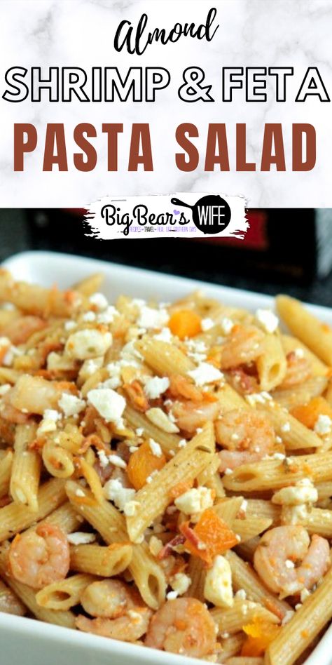 This Almond,Shrimp and Feta Pasta Salad is a light but filling pasta salad that's perfect for a main dish or side dish! Feta Pasta Salad, Gourmet Baskets, Filled Pasta, Feta Pasta, Cold Meals, Dinner Time, How To Cook Pasta, Main Dish, Pasta Dishes