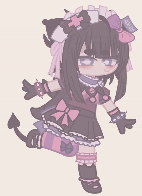 Kuromi Outfit, Club Hairstyles, Club Outfit Ideas, Small Drawings, Cute Anime Chibi, Anime Baby, Club Design, Step By Step Drawing, Character Outfits