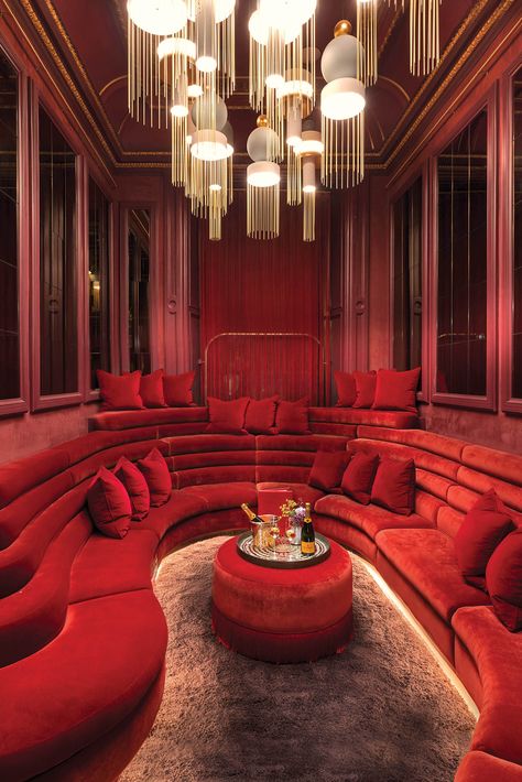 Virgin Hotels Makes Its European Debut in Edinburgh, Scotland Ig Photos, Nightclub Design, Edinburgh Castle, Bar Interior, Lounge Design, Red Rooms, Salou, Pink Room, Restaurant Interior Design