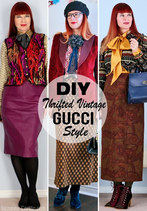 Vintage Fashion Quotes Aesthetic, Vintage Gucci Outfit, Gucci Style Women, Vintage Eclectic Outfits, Quirky Fall Fashion, Eclectic Fashion Vintage, Eclectic Fall Outfits, Gucci Inspired Outfit Women, Eclectic Outfits Aesthetic