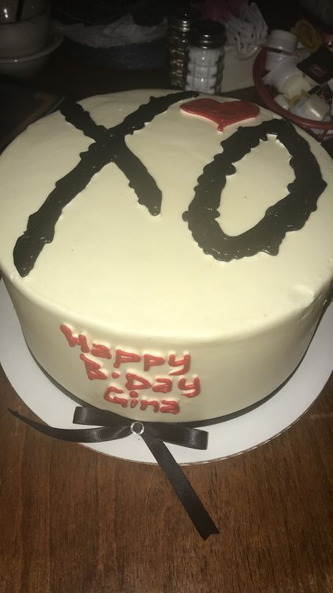 My 16th birthday cake -the weeknd Xo Cake The Weeknd, The Weeknd Birthday Theme, The Weeknd Cake, Xo Cake, Weeknd Birthday, The Weeknd Birthday, Drake Cake, Tattoo Cake, 16th Birthday Cake