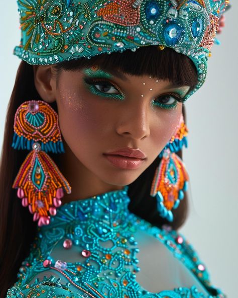 Teal Queens Headpiece Jewelry, Instagram Creative, Creative Fashion, Hair Jewelry, Headpiece, Color Pop, Hair Makeup, Lookbook, Fashion Jewelry