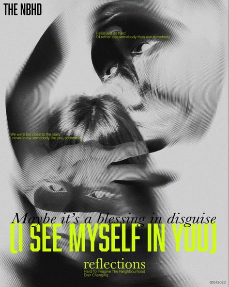 lyric indie graphic design poster collage photography photoshop neon typography The Nbhd Poster, Nbhd Poster, The Neighborhood Poster, The Neighbourhood Poster, Neighborhood Poster, The Nbhd, Posters Bedroom, Aesthetic Posters, Music Nerd