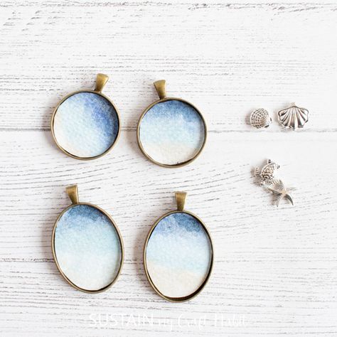 Bohemian Resin Jewelry For The Beach, Cheap Resin Jewelry For Beach, Handmade Sand-colored Jewelry For Beach, Handmade Sand-colored Beach Jewelry, Blue Resin Earrings For The Beach, Dark Blue Paint Color, Light Blue Paint Colors, Beachy Wall Art, Dark Blue Paint