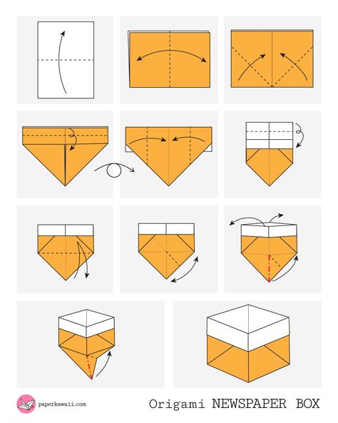 Printable Origami Instructions, Origami Box Instructions, Basic Origami, Best Origami, Origami Cube, Origami Diagrams, Paper Bird, Tracker Ideas, Paper Crafting Projects