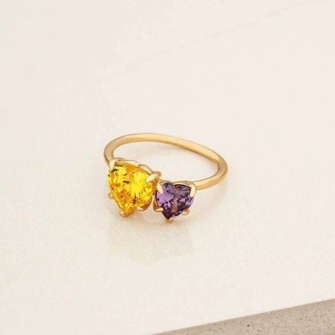 Ettika Ring Size 7 Gold Amethyst Yellow Cubic Zirconia Cz Heart Statement Jewelry Womens Nordstrom Nwt Brand New Size 7 Comes On Jewelry Card With Satin Jewelry Bag 18k Gold Plated Great To Stack Jewel Tone - Yellow & Amethyst Purple Heart Gemstone Shape Toi Et Moi Heart And Mini Heart 18k Gold Plated Ring Bin J1 Bohemian Style Rings, Ettika Jewelry, Gold Wrap Ring, Gold Heart Ring, Diamond Stacks, Trending Bracelets, Ring Inspo, Yellow And Purple, Diamond Ring Settings