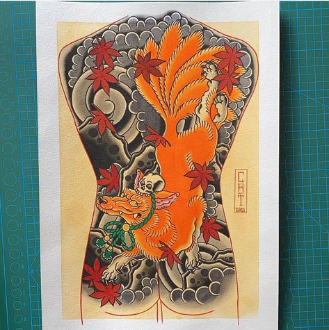 Fox Background, Kitsune Tattoo, Japanese Fox, Arm Tats, Tattoo Themes, Kitsune Mask, Kitsune Fox, Traditional Japanese Tattoos, Irezumi Tattoos