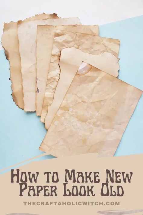 how to age papers How To Antique Paper Diy, Old Paper Crafts Ideas, How To Make A Book Look Vintage, Diy Old Paper Look, Diy Paper Letter, How To Make Book Pages Look Old, How To Make Ancient Paper, How To Make Pages Look Old, Aged Paper Diy