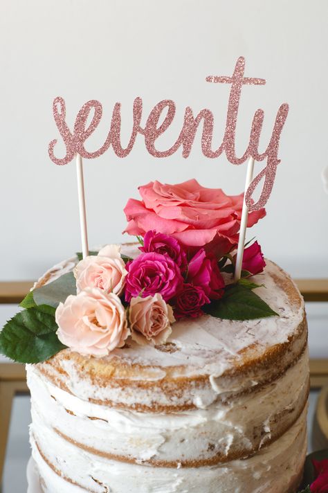 Read More: http://www.stylemepretty.com/2015/05/06/a-whimsical-and-intimate-garden-brunch/ Rustic Birthday Cake, Birthday Cake For Mom, 70th Birthday Cake, Rustic Birthday, 60th Birthday Cakes, Mom Party, 70th Birthday Parties, Birthday Brunch, 60th Birthday Party