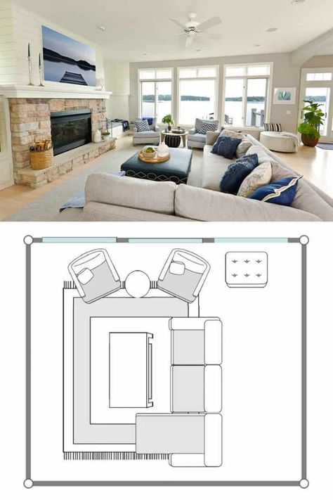 9 L-Shaped Sofa (Sectional) Living Room Layout Ideas - Home Decor Bliss Sectional Living Room Ideas, Sectional Living Room Layout, L Shaped Living Room, Sectional Living Room, Sofa Layout, Narrow Living Room, Living Room Layout, Open Living Room, Living Room Windows