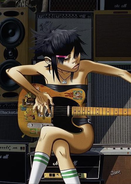 Noodle From Gorillaz, Jamie Hewlett Art, Noodle Gorillaz, Gorillaz Noodle, Jamie Hewlett, Gorillaz Art, I Love Her So Much, Love Her So Much, Gorillaz