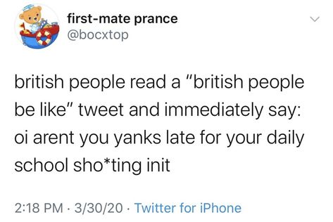 British Slander, Twitter Meme, British Memes, British Things, British Humor, British Accent, New Twitter, British People, Funniest Memes