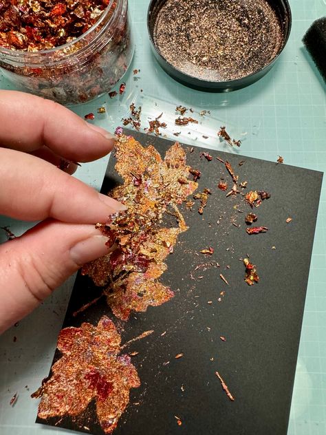 Tutorials – Shacks Papercrafts Gilding Flakes Cards, Thanksgiving Tags, Paper Techniques, Heat Embossing, Gold Flake, Leaf Cards, Card Making Tips, Making Stuff, Autumn Leaf