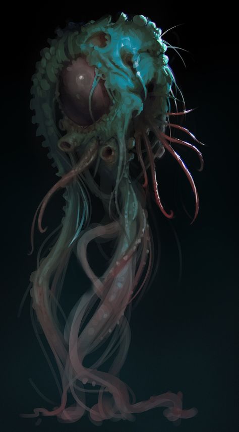 Adam Duff Art, Brain Monster, Lovecraftian Monsters, Lovecraft Mythos, Eldritch Moon, Lovecraft Monsters, Lovecraftian Horror, Dark Creatures, Arte Alien