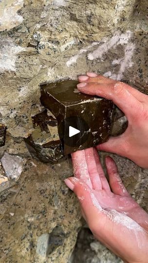 5M views · 225K reactions | The Biggest Pyrite Crystal We Ever Found!✨

It was our very last day digging at the @pyritecubes Mine in Navajùn, Spain when @geollector spotted a massive cube poking out of the Limestone wall in the upper zone. We spent hours carefully uncovering this big beauty until we could finally pull it out for the very first time. What an exciting experience and the best way to end our digging adventure!! We hope you enjoyed this as much as we did!😁✨ | Rocks for the Spirit | rocksforthespirit · Original audio Limestone Wall, Pyrite Crystal, Stone Rocks, The Spirit, Last Day, First Time, Spain, Crystals