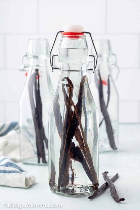 How to Make Homemade Vanilla Extract. With only 2 ingredients you can make homemade vanilla extract easily! Diy Vanilla Extract, Types Of Vodka, How To Make Moonshine, Diy Vanilla, Make Vanilla Extract, Vanilla Extract Recipe, Infused Sugar, Mason Jar Christmas Gifts, Homemade Pantry