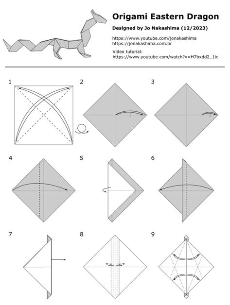 Dragon Origami Easy, Origami Dragon Tutorial, Easy Origami Dragon, Dragon Origami, Origami Easy Step By Step, Flying Without Wings, Eastern Dragon, Origami Artist, Origami Dragon