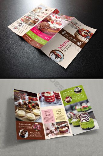 Cake Brochure, Brochure Food, Brochure Design Creative, Gourmet Cakes, Trifold Brochure Design, Design Advertisement, Menu Cover, Menu Book, Simple Cake